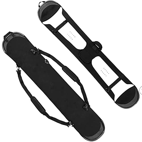 WEALTHY73 Snowboard Protective Cover Bag Snowboard Backpack Shoulder Veneer Equipment Storage Bag SBR Waterproof Fabric Wear-Resistant and Impact-Resistant, Black,145CM