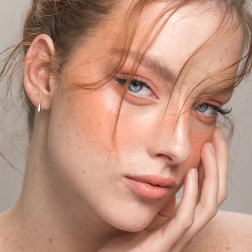 Tiny Pull Through Earrings Small Threader Earrings S999 Sterling Silver Earrings Hypoallergenic Teardrop Earrings Drop Earrings for Women Trendy - Silver & Gold3