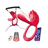 Tagnaff Leise Vibrator Sex Spielzeug für die Paare Frau Extrem Sex mit 6 Penisring, KI-Dialog Butterfly Vibratorensets für Frauen Klitoris, Dildo Vibration für Frauen, Bdsm Sexspielzeug Sets