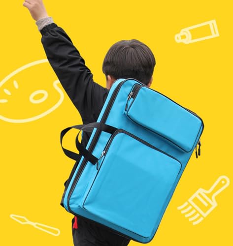 Image of ITODA A3 Art Portfolio Carry Case Bag Drawboard Tote Handheld Storage Portable Shoulder Lightweight Box for 8k Sketch Pad Artist Drawing Painting Supplies