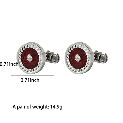 HMOOY Klassieke Manchetknopen voor Mannen, Goud/Zilver Manchetknopen voor Zakelijke Bruiloft Shirts Gepersonaliseerde Manchetknopen Vintage Ronde Tuxedo Shirt Manchetknopen - Image 5