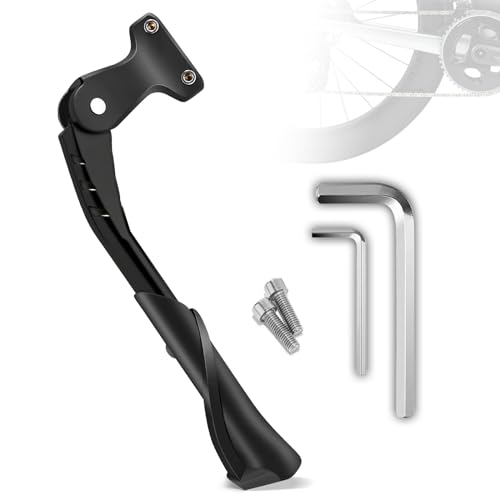 BYbrutek Fahrradständer 24-29 Zoll, 5.5cm Höhenverstellbarer, rutschfeste gummifüße, Aluminiumlegierung Fahrrad Ständer, bis 35 kg Traglast für Mountainbike, City Bike, Trekking, Rennrad (Schwarz)