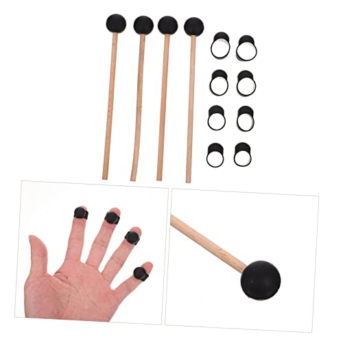 Juego de 12 piezas de accesorios para batería etérea: fundas para dedos ligeras para práctica con baquetas miniatura 2