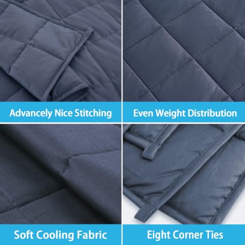 Image of Cooling Weighted Blanket for Adults 20lbs, 88 inchx104 inch, King Size Heavy Throw Blanket for 180-220lbs, Microfiber Soft Thick Big Blankets Weighted Comforter Breathable Gift for Sleeping, Grey