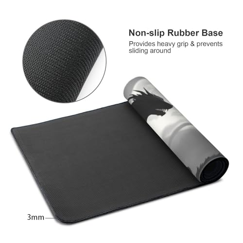 Tapis de souris de jeu grand format avec base caoutchouc pour clavier PC - 3