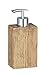 Produktbild WENKO Seifenspender Marla - Flüssigseifen-Spender in eleganter Holz-Optik Fassungsvermögen: 0.25 l, Polyresin, 7 x 16.5 x 5 cm, Braun