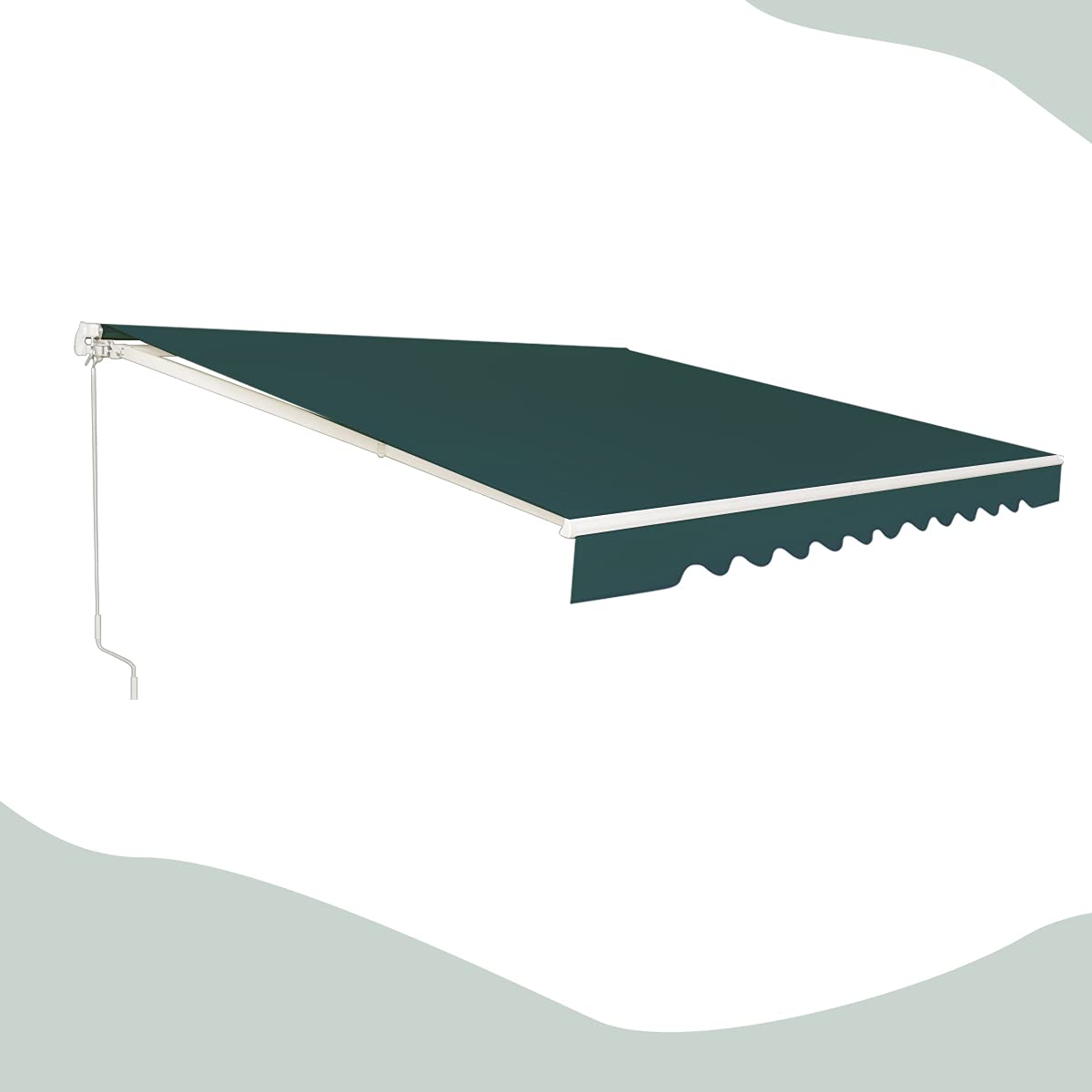 GOPLUS Toldo Retráctil Exterior, Toldos Exterior Terraza con Manivela Manual y Ángulo Ajustable 5-35°, Protección UV, Toldo Impermeable para Balcón Terraza Ventana (Verde, 3x2,5 M)