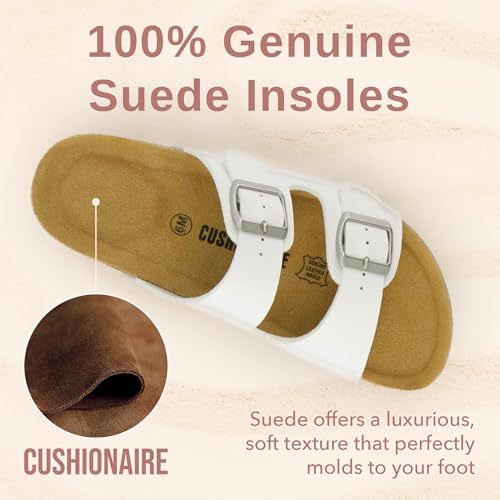 image for CUSHIONAIRE Lane Cork Footbed Sandals for Women – Comfortable Double