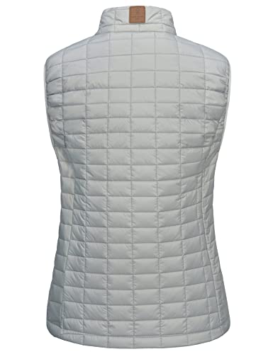 Little Donkey Andy Women's Puffer Vest, Lightweight Warm Sleeveless Jacket For Hiking Travel Golf Light Gray/Light Gray L #TOP1