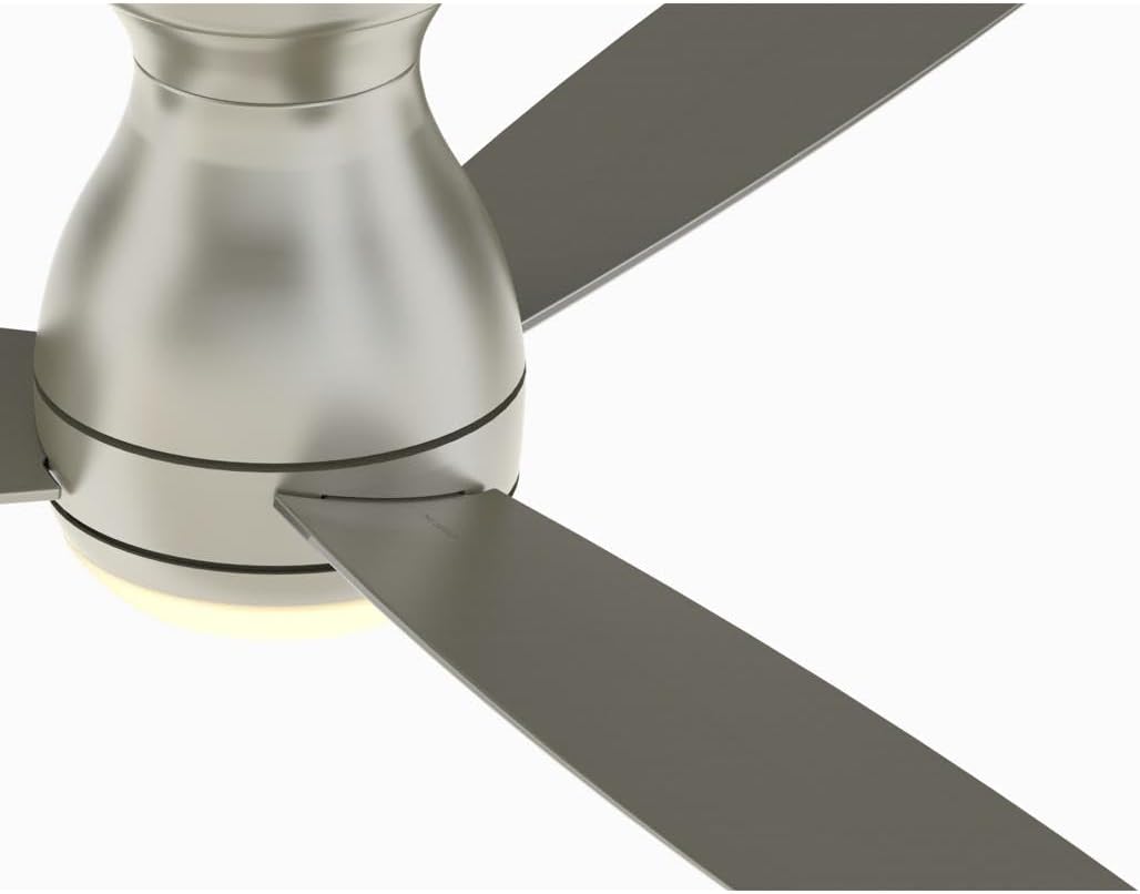 Fanimation Hugh 44 inch Indoor/Outdoor Ceiling Fan with LED Light Kit - Brushed Nickel