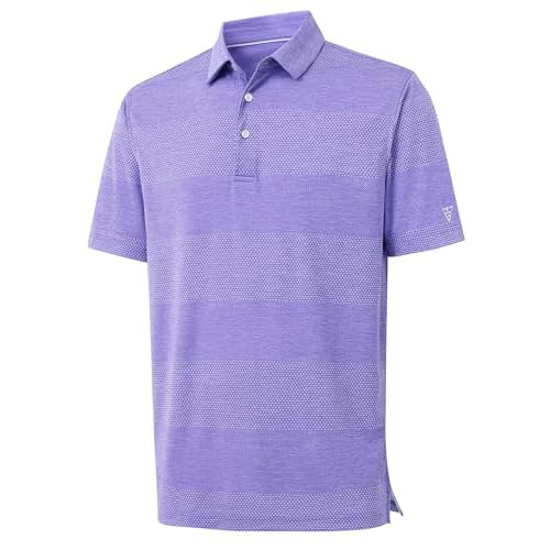 M MAELREG Mens Polo Shirts Short Sleeve Dry Fit Jacquard Performance Moisture Wicking Casual Pocket Golf Shirts for Men