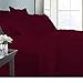 Linen Sheets Gęstość splotu 600 długa kolekcja pościeli z zszywanymi luksusowymi 100% bawełna egipska, ultramiękki, trwały, przytulny i wygodny zestaw pościeli z głęboką kieszenią 48 cm (King, bordowy)