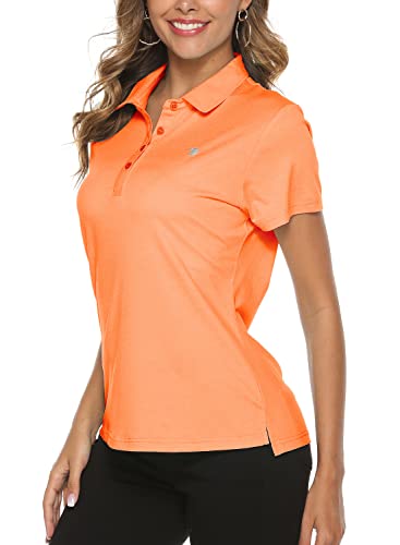 Gopune Women's Dry Fit Golf Polo Shirts 4-Button Golf Polo's In 15 Colors Xs-3Xl Shirt Orange,Xs #TOP12
