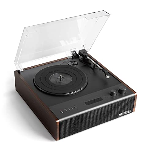 Victrola Eastwood Platine Bluetooth Signature à 3 Vitesses avec Haut-parleurs intégrés et Cache-poussière | Son Audio amélioré | Espresso (VTA-73-ESP) - Les Beatles, Paul McCartney, John Lennon, RIngo Starr, George Harrison Victrola Eastwood Platine Bluetooth Signature à 3 Vitesses avec Haut-parleurs intégrés et Cache-poussière | Son Audio amélioré | Espresso (VTA-73-ESP) – Image 4