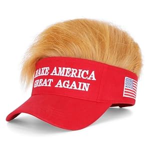 Trump 2024 Hat with Hair,Donald Trump Make America Great Again Wig Hat Embroidered Ultra Adjustable MAGA Baseball Cap