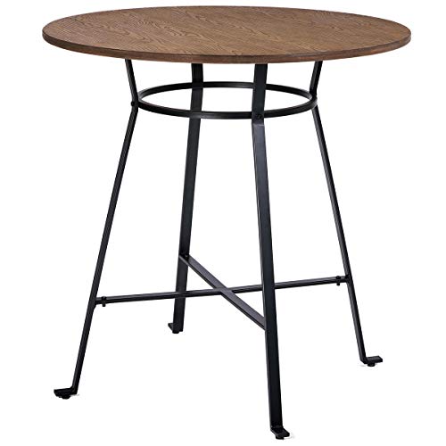 Yunchengyunxiangtong Mesa Plegable de Altura Retro rústico Bar Bar Mesa Redonda Mesa de Madera con Uso intensivo de Las piernas del Metal, Diversos Elementos Centro de Mesa de Comedor