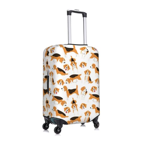 Beagle Dog Print Travel Suitcase Cover Luggage Protector with Elastic Anti Scratch for Carry On3