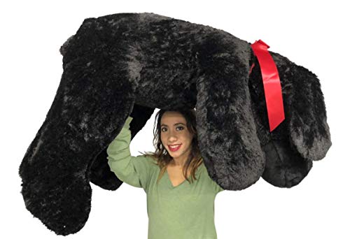 Image of Giant 5 Feet Sleeping Puppy Dog Plush - Cute Soft Toy Gift for Kids, Girls, Boys, Wife, or Girlfriend (Black, 60 Inch)