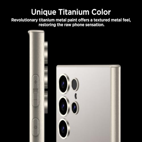 Miimall Slim Fit for Samsung Galaxy S24 Ultra Thin Case, PC & TPU Metallic Finish Excellent Grip Anti-Scratch Anti-Fingerprint Shockproof Phone Cover for Galaxy S24 Ultra, Titanium Gray
