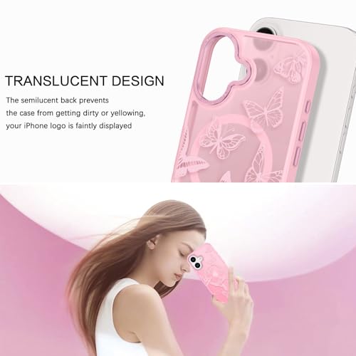 Coque iPhone 16 Plus rigide et douce motif papillon pour éviter les rayures - 3