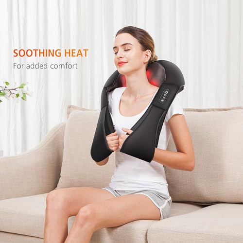 Image of Snailax Neck Massager with Heat, Shiatsu Neck Back Massager for Pain Relief Deep Tissue, Knead Shoulder Massager Pillow for Back, Leg Muscle, Gifts for Dad