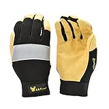 G & F Products G & F 1091L Dark Owl High Visibility Reflective Performance Mechanics Work Gloves, Driving Gloves, Men's Large