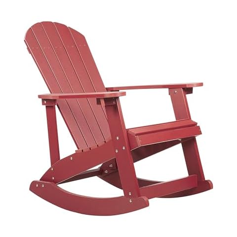 Beliani Garden Lounge Rocking Chair Red Cover
