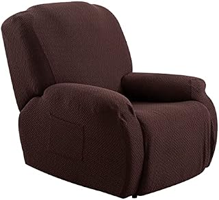 Rosnek Recliner Covers Stretch Recliner Chair Covers 4 Pieces with Pocket,Lazy Boy Reclining Chair Furniture Covers for Recliners,Jacquard Recliner Slipcovers for Large Recliner