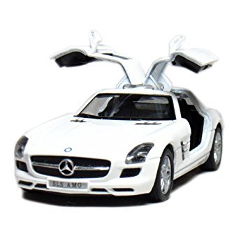 Kinsmart 1:36 Scale Merc-Benz SLS AMG Die-Cast Zinc Alloy Car with Openable Doors & Pull Back Action (Assorted) 1