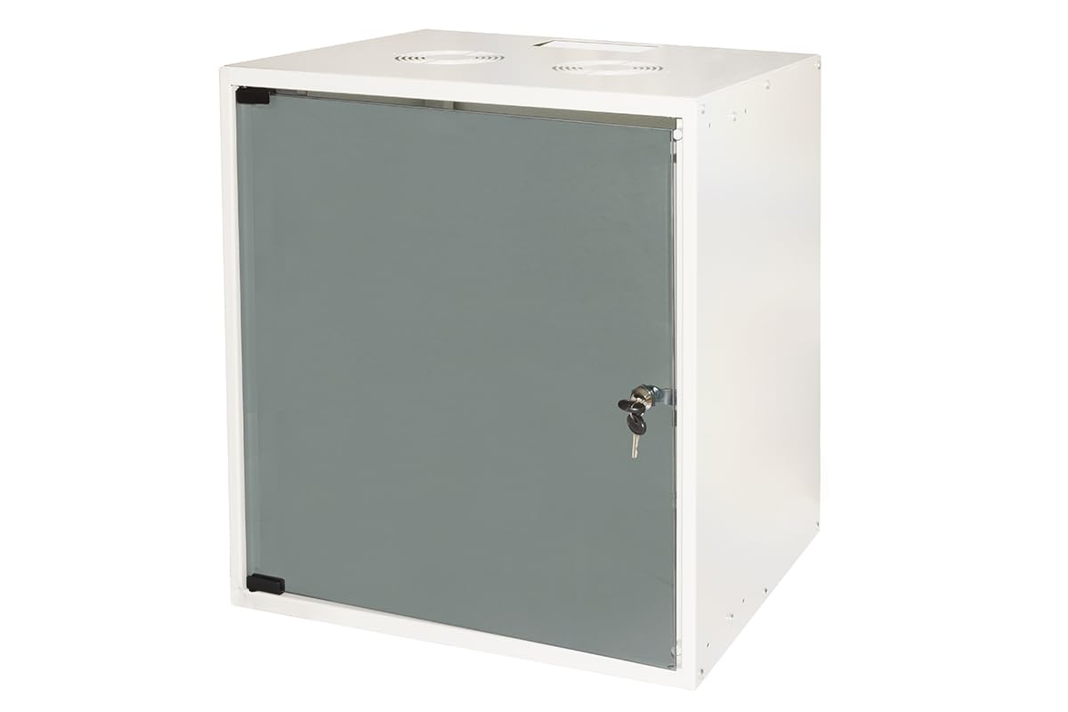 CO1912U40E - Armadio rack 19" disassemblato 12 unita' da muro per reti (a)595 x (l)540 x (p) 400 mm colore grigio porta vetro