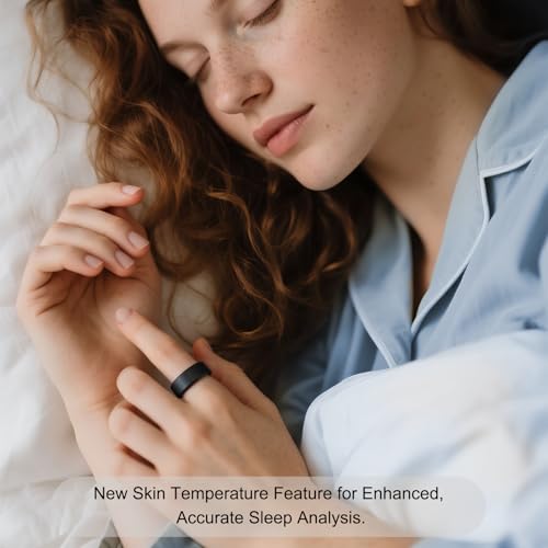 Image of POBOVi Ring OnePlus - Ultra-Thin Titanium Smart Ring - 7 Days Battery Life - Fitness /SPO₂ /Stress /HR /Sleep Skin Temperature Tracker - No App Fee - iOS&Android Compatible (Gold,Size 7)