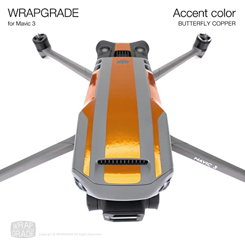 Image of WRAPGRADE Partial Skin Stickers for DJI Mavic 3 / Mavic 3 Classic Accent Color (BUTTERFLY COPPER)