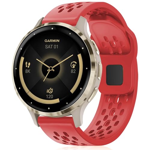 Strisinho �ʋC���o���h Garmin Venu 3S/Venu 2S/Vivoactive 4S/Vivomove 3S�Ή� 18mm �V���R�����v�X�g���b�v �\�t�g�����p���X�g�o���h Garmin Forerunner 255S/255S Mu