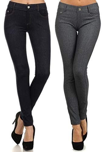 Image of YELETE Women's Basic Five Pocket Stretch Jegging Tights Pants