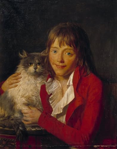 Toile l'enfant et son chat Hoppner - Impression murale salon 60x90cm