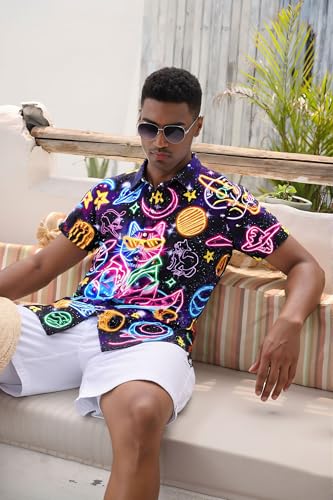 Goodstoworld Men's Novelty Hawaiian Button Down Shirts4