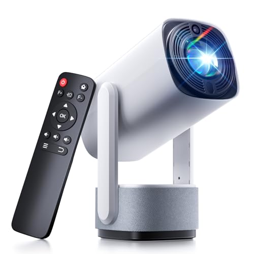 Mini Beamer 1080P Unterstützt - SOOMFON tragbarer Videoprojektor mit WiFi und Bluetooth, Elektrischer Fokus丨Auto Keystone, 270° drehbarer Beamer klein für Handy/iPhone/Laptop/Tablet