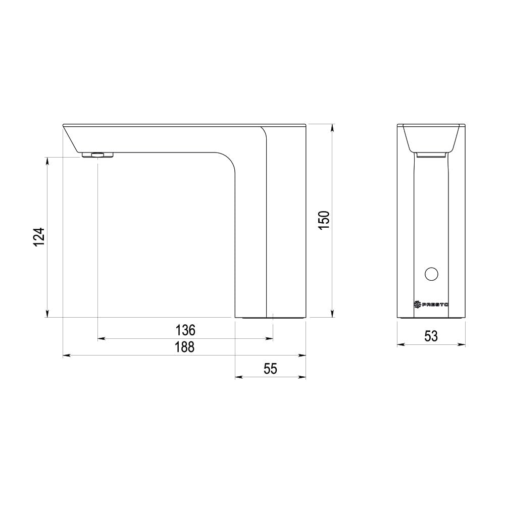 GRIFO LAVABO ELECTRONICO 1 AGUA PILA PRESTO XT