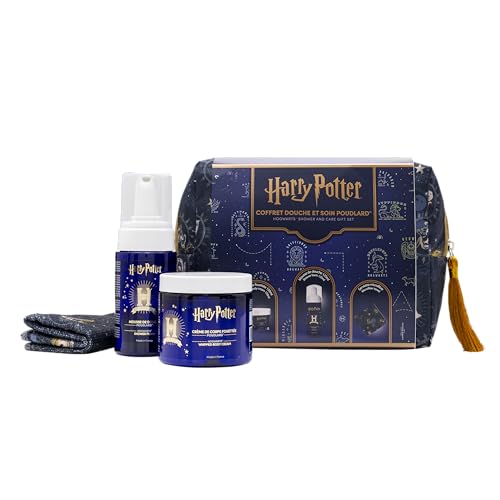 Coffret Harry Potter Poudlard - Mousse Douche 125ml & Mousse Corps 150ml - Inclut Serviette Microfibre et Trousse Beauté - 93-95% Ingrédients Naturels - Pour...