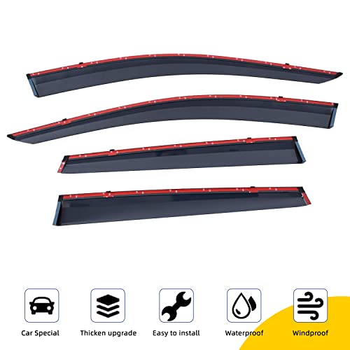 Pldde 4Pcs Smoke Tint With Chrome Trim Window Visors Compatible With 2017-2022 Honda Crv Cr-V Outside Mount Tape On/Clip On Style Pmma Sun/Rain Guard Vent #TOP1