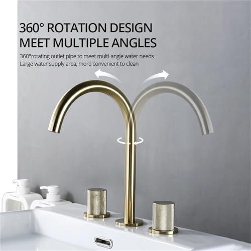 Robinet lavabo or rose brossé mitigeur entraxe standard - 4