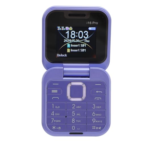 Teléfono Plegable 2G 2024 Nuevo Mini Plegable con Radio FM, Voz Mágica, Lista Negra y Vibración