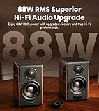Edifier S880DB MKII Hi-Fi Bookshelf Speakers, Premium 2.0 Active Speaker System, 88W Hi-Res Audio Studio Monitor with LDAC BT5.3, USB-C/Coaxial/Optical/RCA Input Sub-Out for TV, PC, Turntable - Walnut - Image 2