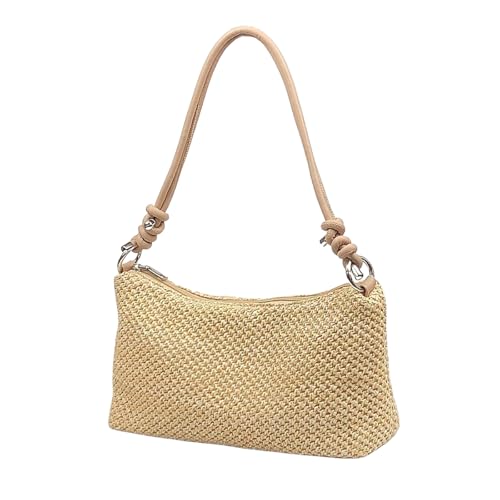 Image of Women Straw Purse Shoulder Handbag Woven Hobo Bag for Beach