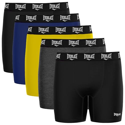 Listado y reviews de Interior de closet al mejor precio. 34 Everlast Performance - Calzoncillos tipo calzones para hombre, paquete de 5 piezas, ropa interior para hombre, cintura suave y c moda, antirozaduras, Negro/Gris/Azul/Amarillo, M