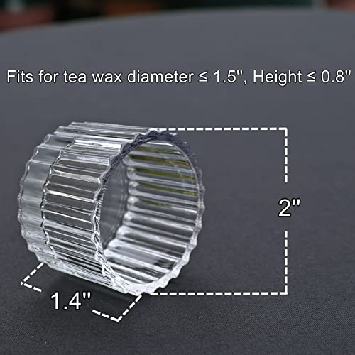 VOHO Clear Tealight Candle Holder Set of 12, Glass Tealight Candle Holders for Wedding Party, Tea Light Candles Holder Bulk for Home Decor(2'' x 1.4'', Clear)