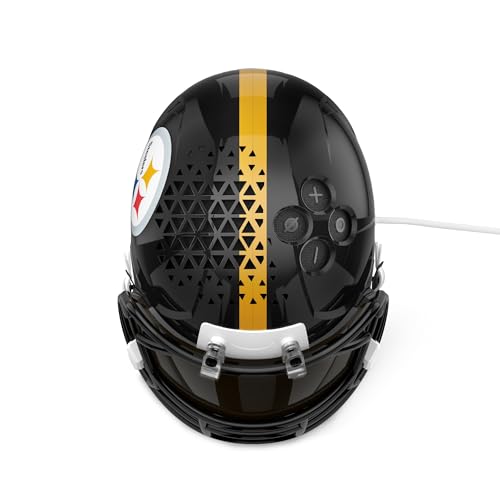 Image of NFL Echo Dot Bundle: Includes Echo Dot | Charcoal and Limited-Edition NFL Helmet Stand | Pittsburgh Steelers