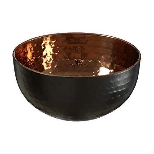Premier Housewares Mixology Hammered Bowl Ornament, Stainless Steel, Copper/Black - Small - Cosy Home Interiors Premier Housewares Mixology Hammered Bowl Ornament, Stainless Steel, Copper/Black - Small - Image 5