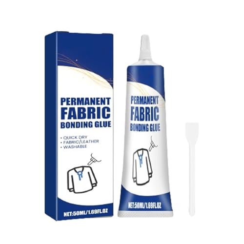 Pegamento transparente para tela: 50 ml, unión fuerte y permanente a prueba de agua, reparación de adhesivos | Perfectamente ideal para parches de ropa de y vaqueros de lino.
