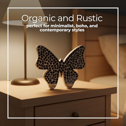 Escultura Decorativa Mariposa de Mosaico de Vidrio 5 pulgadas miniatura 4